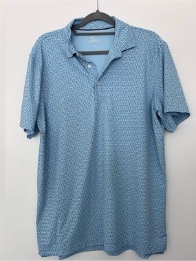 Vineyard Vines Sky Blue Printed Men's Polo